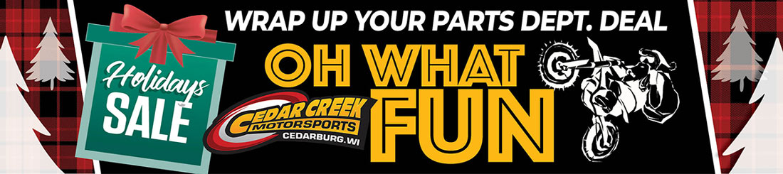 Black Friday Sale Cedar Creek Motorsports Motorcycle ATV UTV Snowmobile lovers Accessories and Gifts