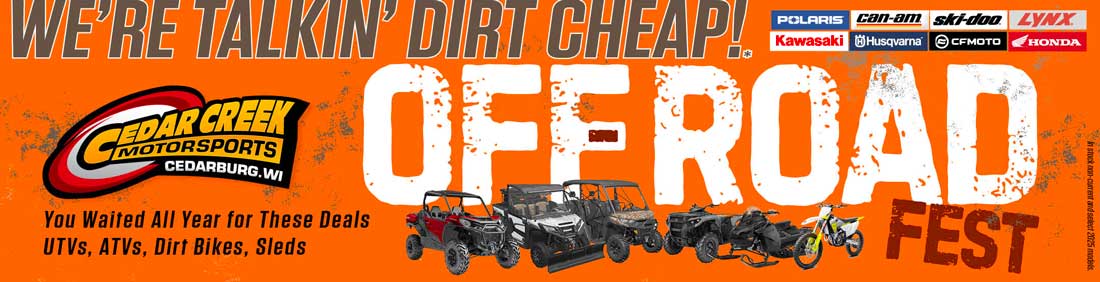 Off-Road Fest ATV UTV Dirt Bike Snowmobile for Sale Event nearby Milwaukee, Waukesha, Sheboygan Hartford WI