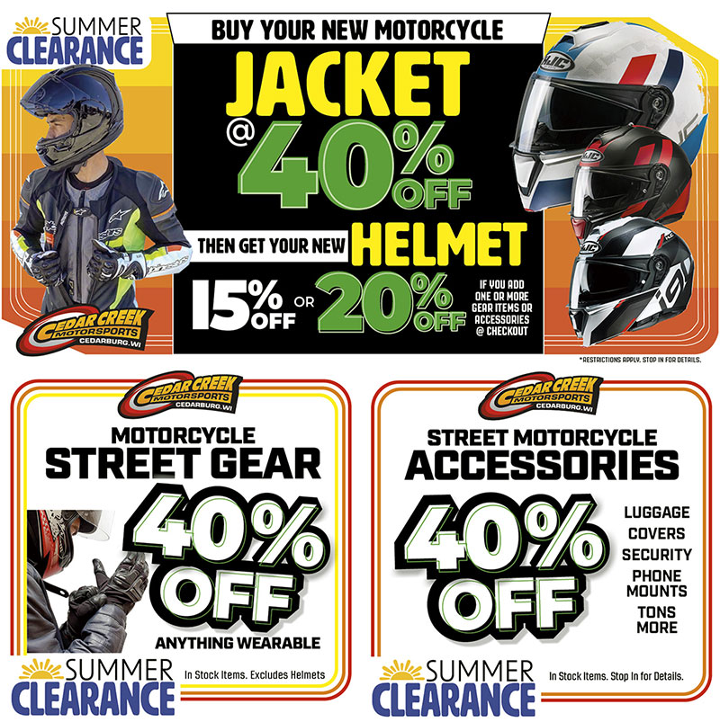 clearance motorcycle gear